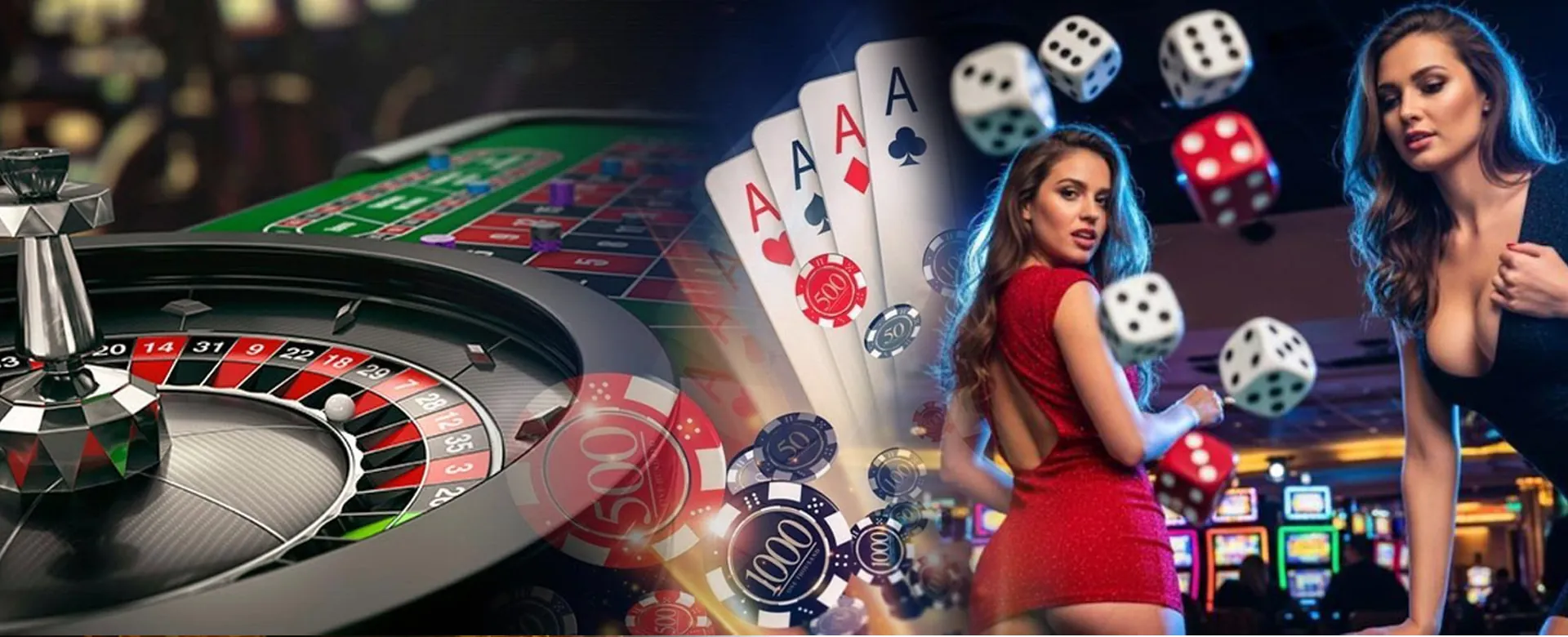 Dynamic online casino lobby with bright lights and slot machines at YY777.net